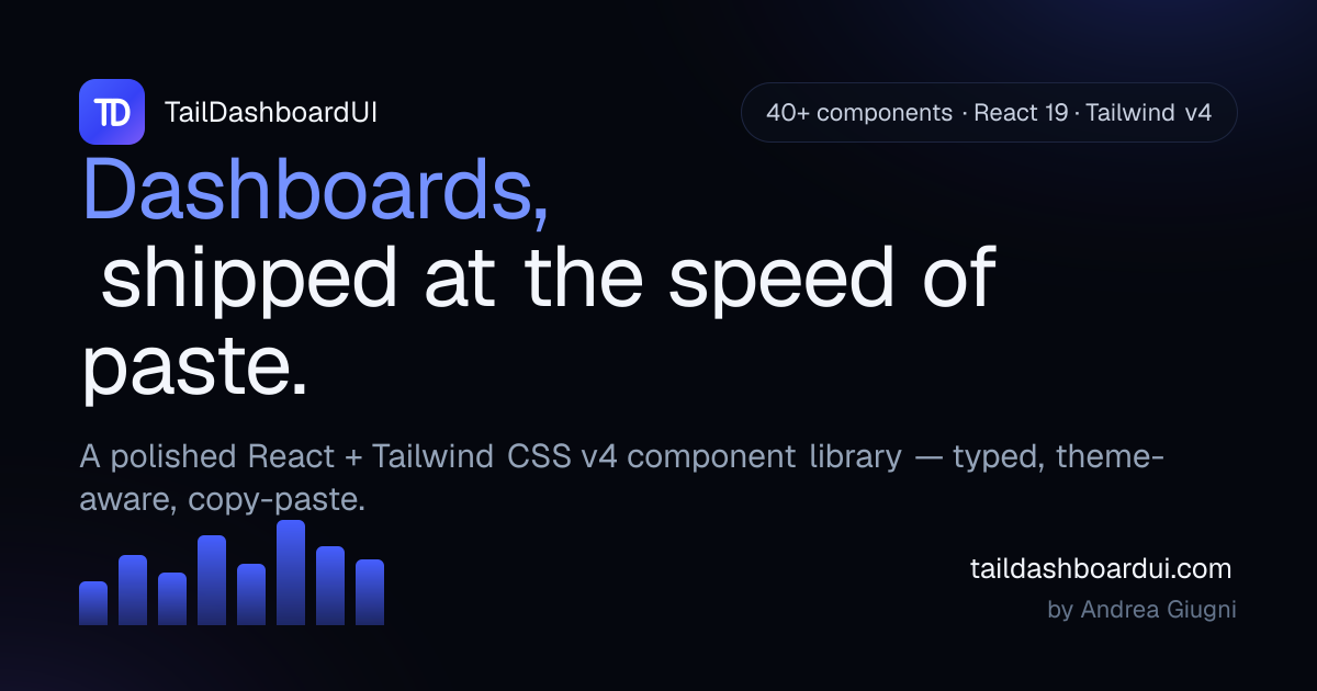 TailDashboardUI component library preview